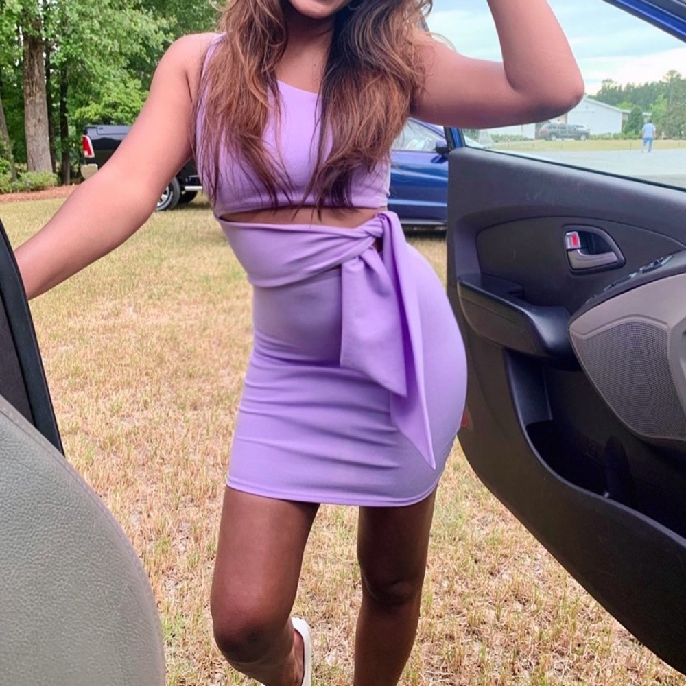 Purple cut out dress